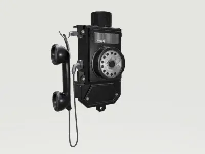 Old Black Phone Low-poly 3D model