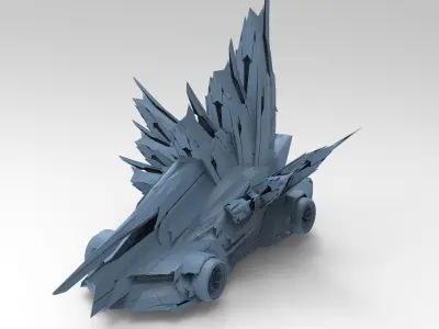 Cyberpunk mad max car wide 2  3D model