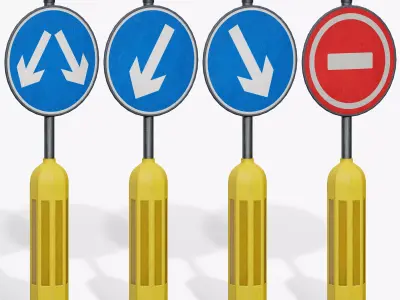 Traffic Bollard Island E Low-poly 3D model