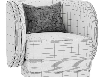 DOWNTON LUXURY ARMCHAIR Low-poly 3D model