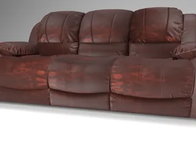 Three seater sofa Low-poly 3D model