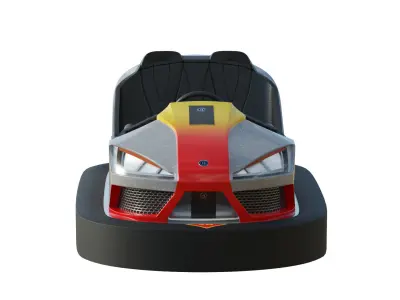 Bumper Car Grey  Low-poly 3D model