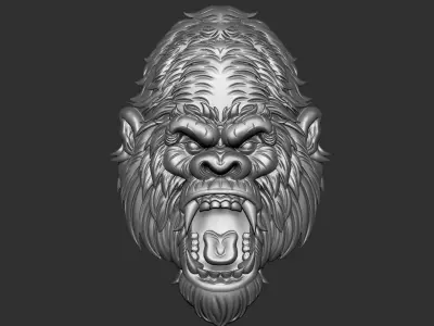 Gorilla Head 3D print model