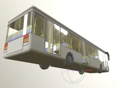 Low poly city bus with interior Low-poly 3D model