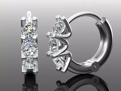 Women Diamond Earrings 3D print model 32