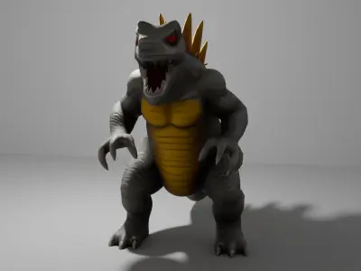 Godzilla kaiju titan King of The Monsters low-poly 3d model Low-poly 3D model