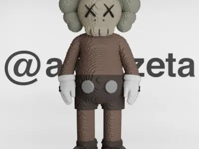 Kaws Companion x BFF 8 bits Textured Low-poly 3D model