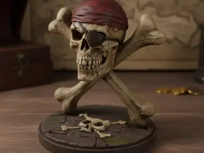 Pirate Skull Holder 3D Model  3D print model