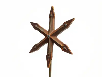 Rustic Star Spike Model Pack for D Applications Low-poly 3D model