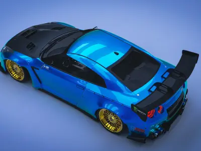 Nissan GTR R35 Low-poly 3D model