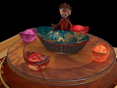 Chinese wedding bride figure  3D model