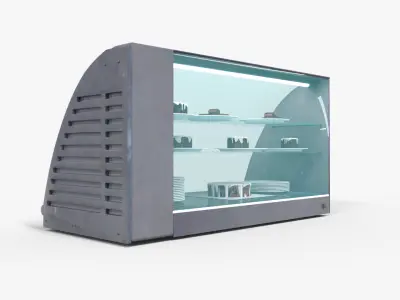 Supermarket Cake Shelve Low-poly 3D model