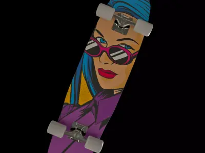 skateboard popart PBR 3D model