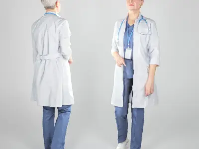 Female medical doctor walking 132 Low-poly 3D model