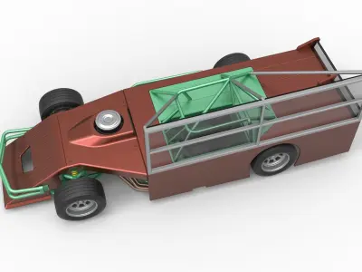 Asphalt Modified stock car with side wing Scale 1 to 25 3D print model