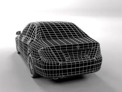 MERCEDES C CLASS FACELIFT LOWPOLY Low-poly 3D model