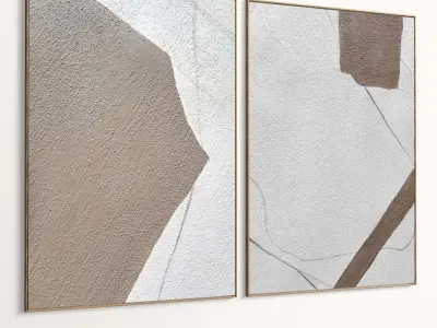 Plaster Two Photo Frame 485 Low-poly 3D model