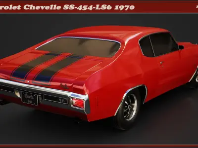 Chevrolet Chevelle SS-454 1970 Low-poly 3D model