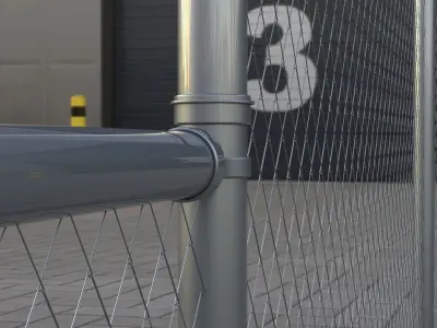 Realistic 3D Barbed Wire Fence Model Free 3D model