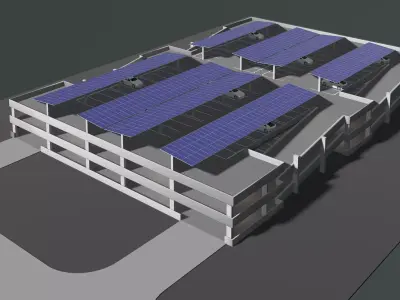 Solar parking garage building 25-18 3D model