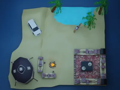 Arabian Nights Diorama Low-poly 3D model