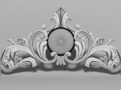 Carving ornate gold ornament 3D model