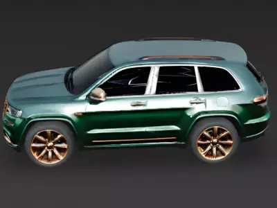 Emerald Green And Rose Gold Luxury SUV 3D Model Low-poly 3D model