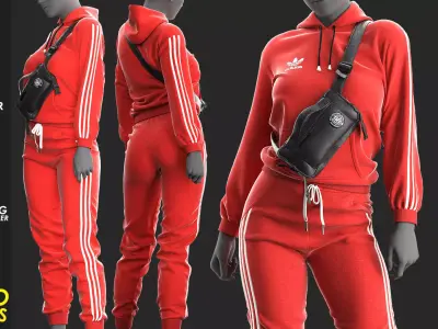 Womens Sportswear - Marvelous Designer with Video Process 3D model