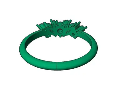 Engagement diamond ring with two marquise 3D print model