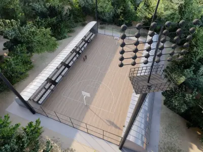 Basketball Court  3D Model - Basketball Stadium 3D model