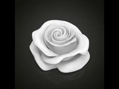 Realistic rose flower 3D print model