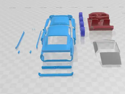 Mustang Shelby GT500 Eleanor 1967 - Separate Parts STL Model 3D print model