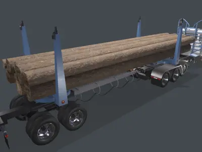 Kenworth T800 Log Truck Low-poly 3D model