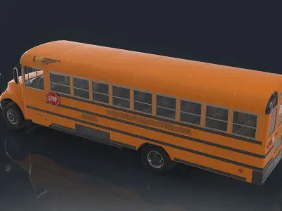 school bus Low-poly 3D model