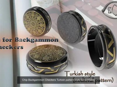 Chips for Backgammon and Checkers 3D printabl collection 3D Model Pack