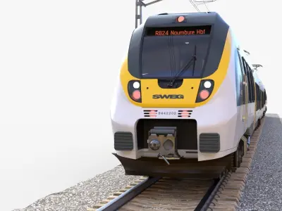 Bombardier TALENT Train sweg Rigged Animated 3D model