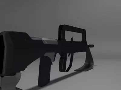 French FAMAS G1 Assault Rifle  Low-poly 3D model