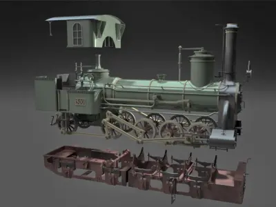 Steyerdorf Steam Locomotive Engine Free 3D model