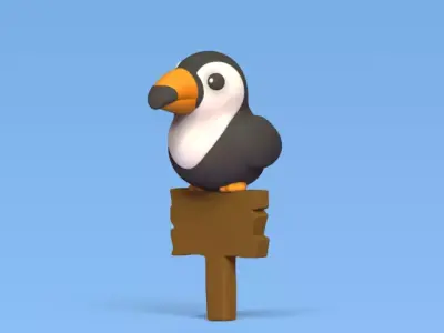 Toucan Wooden Sign 3D print model