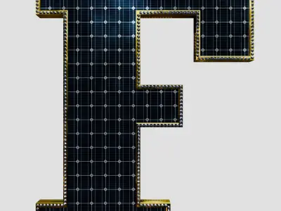 Solar Panel Letter - F 3D model