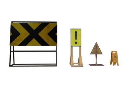 Road signs for games and VR Low-poly 3D model