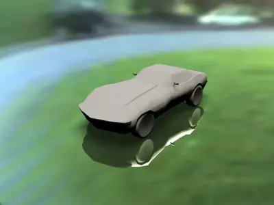 Corvette 72 classic mobile low poly  Low-poly 3D model