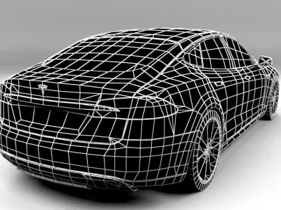 TESLA MODEL S 2013 LOWPOLY Low-poly 3D model