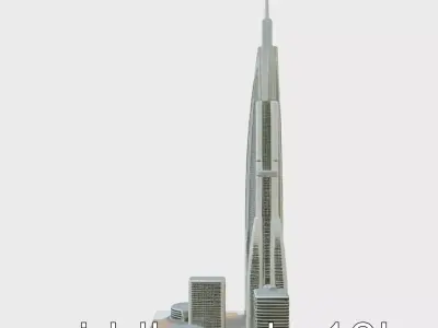 Futuristic Skyscraper Architectural Model Low-poly 3D model