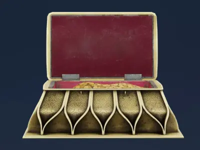 Treasure Filled With Golden Coins Low-poly 3D model