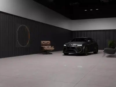 Modern Car Interior Studio Scene - Blender Environment 3D model