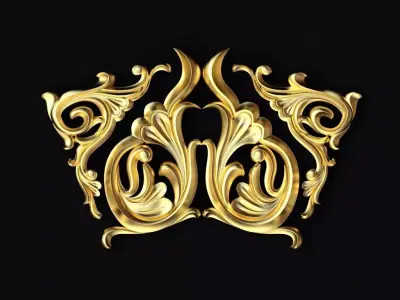 Central decor ornament for furniture 3D model 510