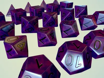 Simple RPG Dice Low-poly 3D model