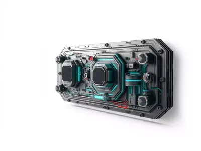 Futuristic Control Panel model pack Low-poly 3D model