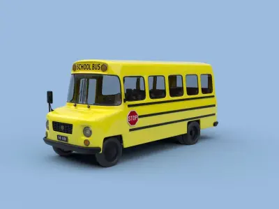 Cartoon School Bus 3D model